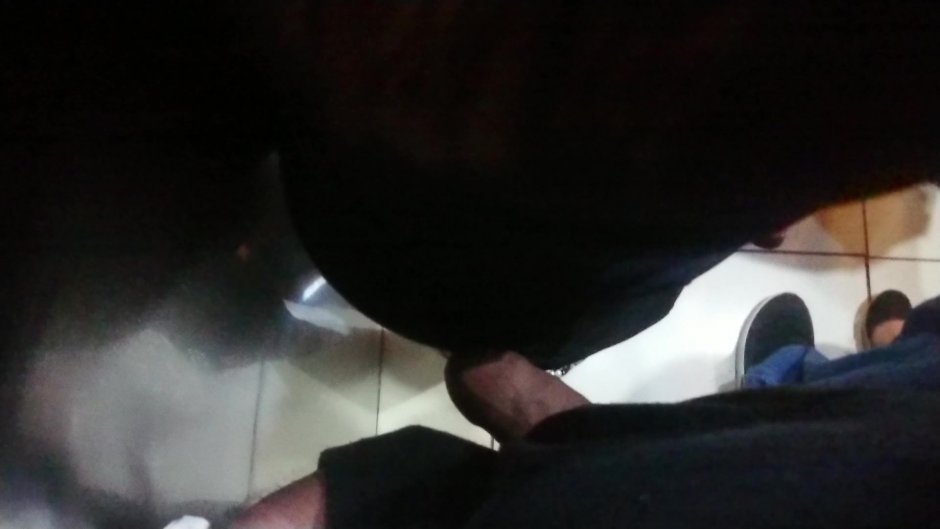 Rubs a naked member on the bus