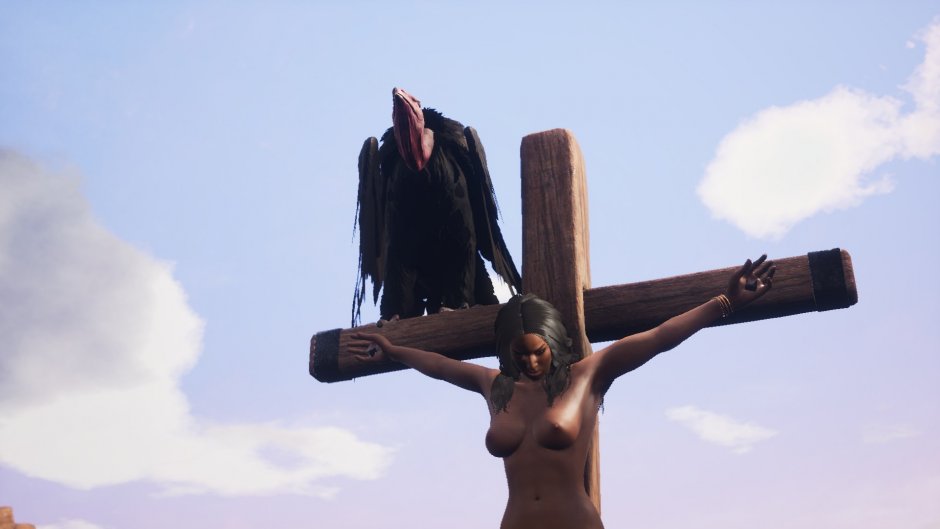 Woman Predicament Bondage / Impaled / Crucified naked