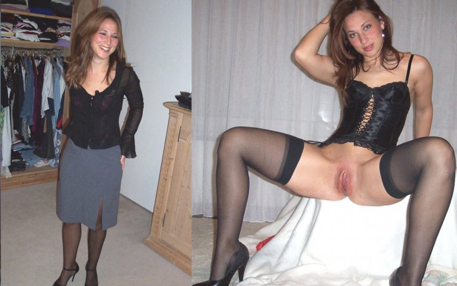 Wives dressed striped in stockings