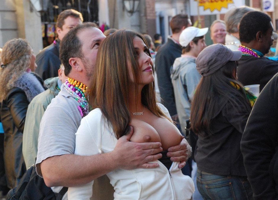 She showed the chest publicly