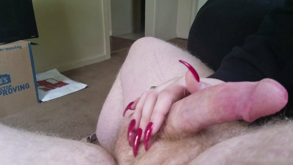 Pornstar with red nails