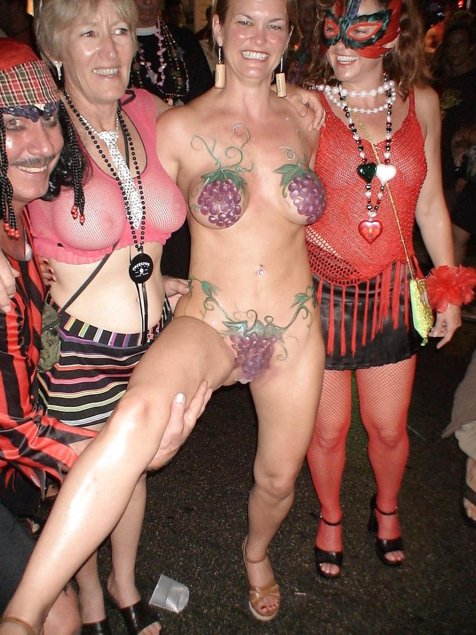 Naked mature at the festival