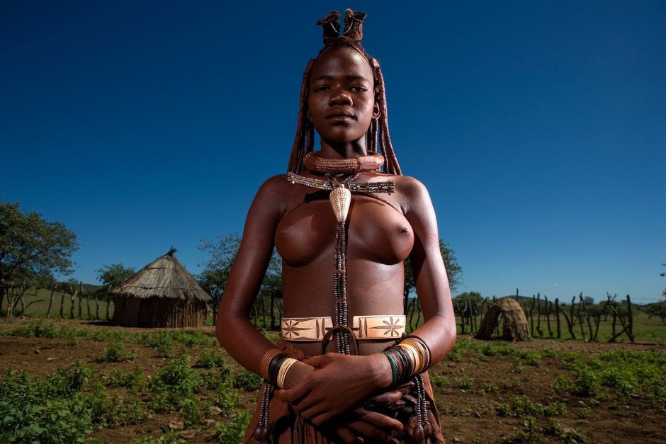 Naked white woman in Africa