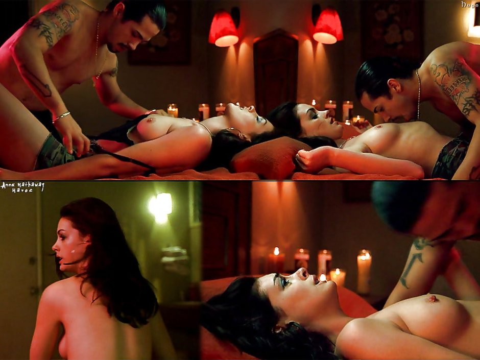 Anne Hathaway in XXX stockings
