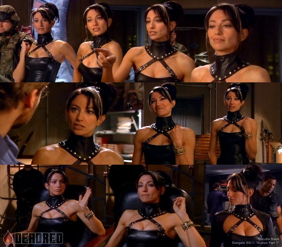 Claudia Black in underwear