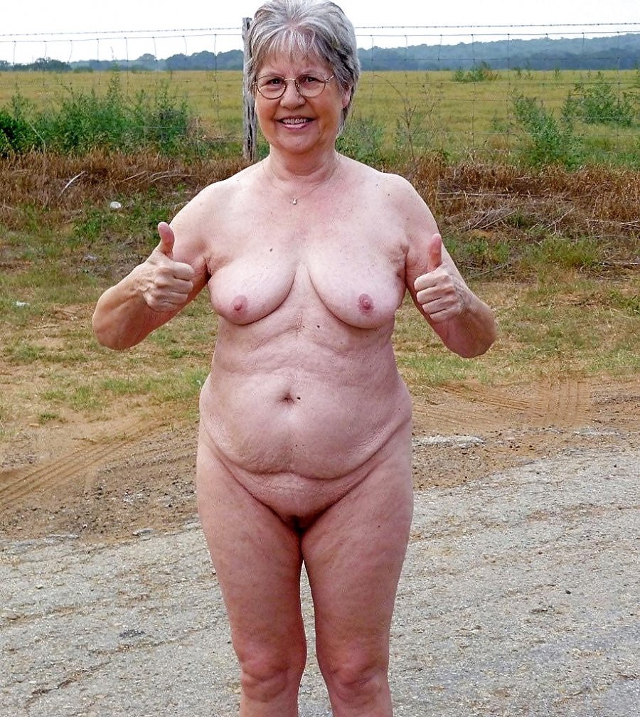 Naked elderly old women