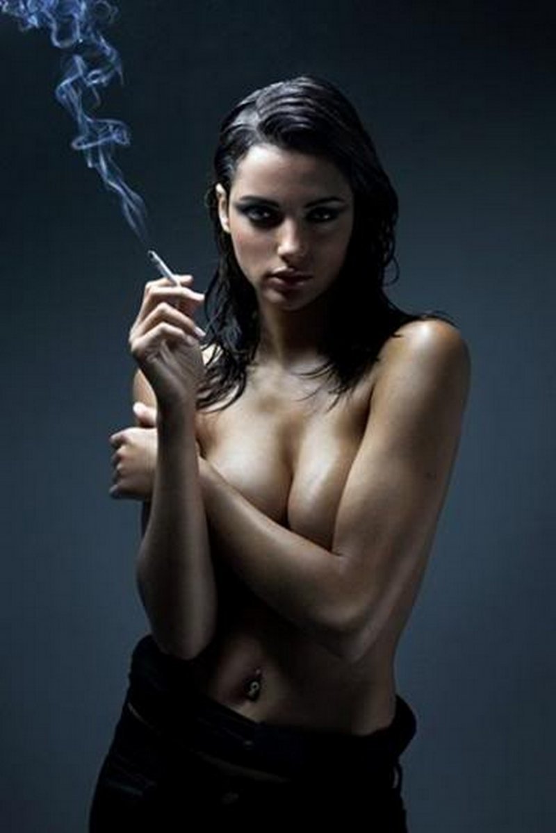 Beautiful naked smokers