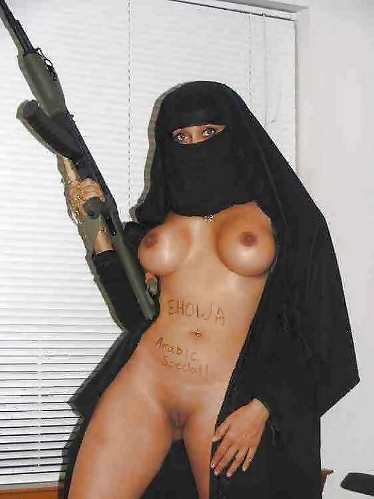 Naked woman in a burden