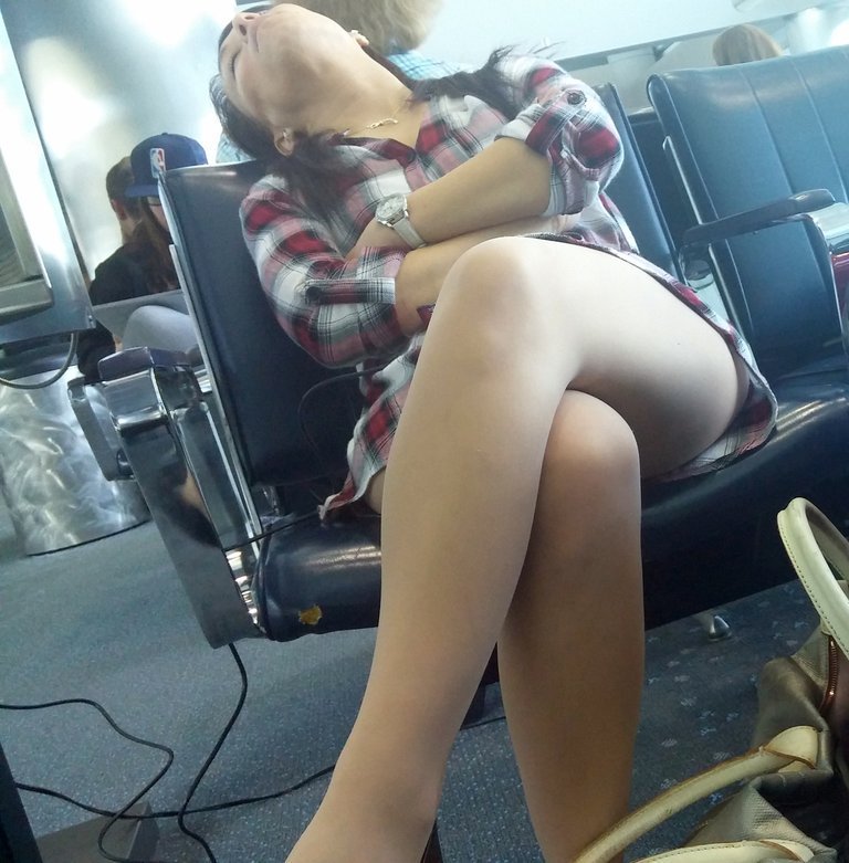 Girls Crossed Legs in transport