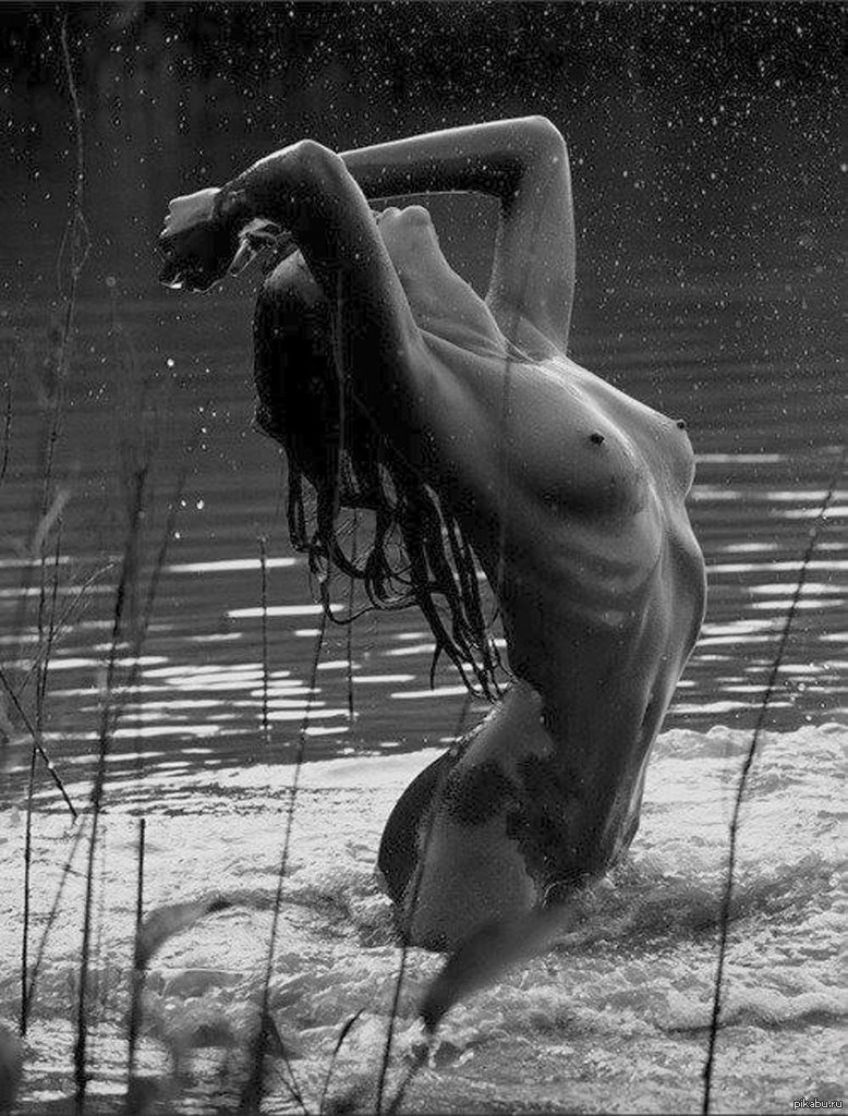 Wet girl in the rain