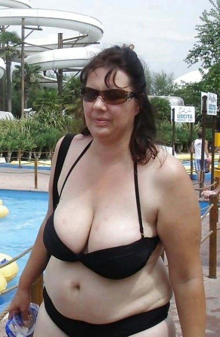 Granny with a big neckline
