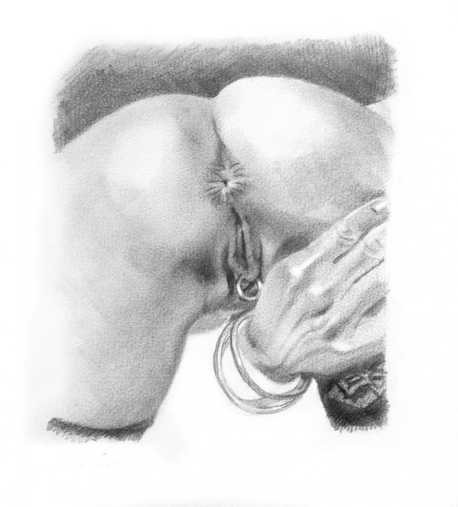 Vagina drawing with a pencil