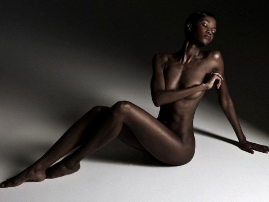 Naked women people in black
