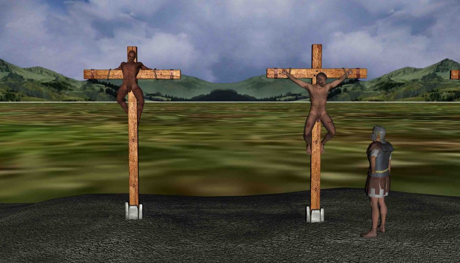 Crucifixion in Rome naked sexy men and prisoners of soldiers