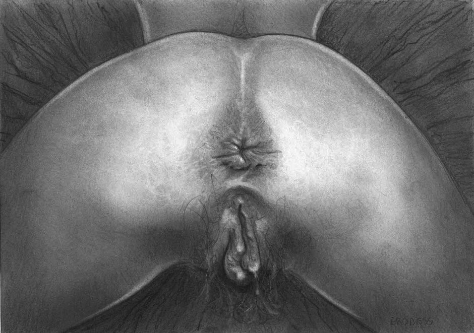 Anus drawn with pencil