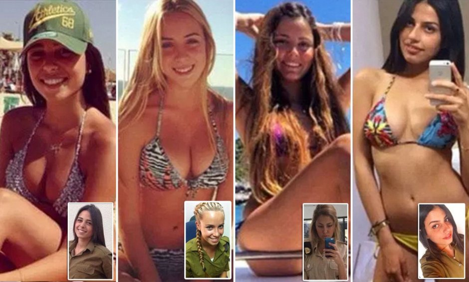 Girls of the Israeli army in swimsuits