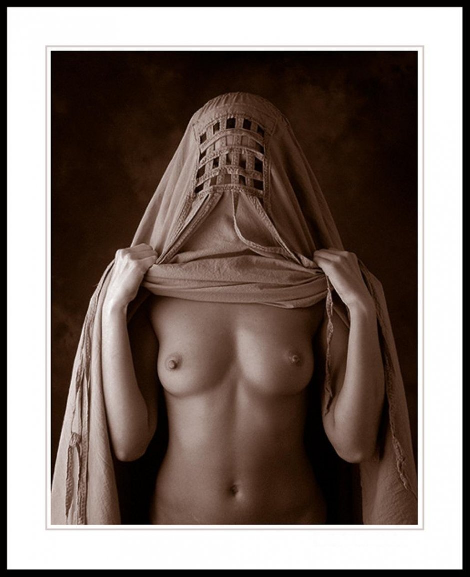Naked woman in a burden