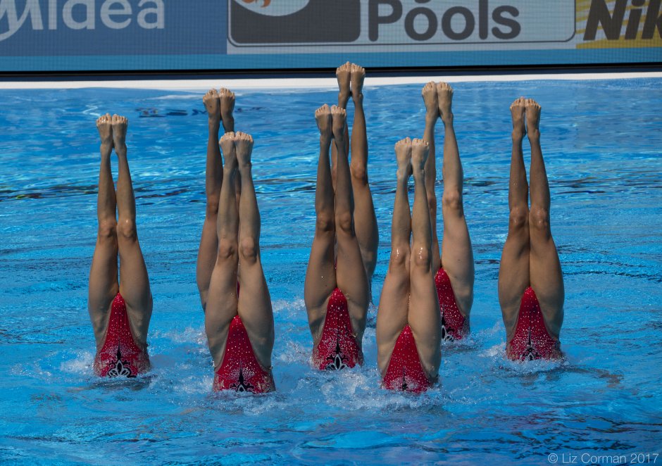 Synchronous swimming naked