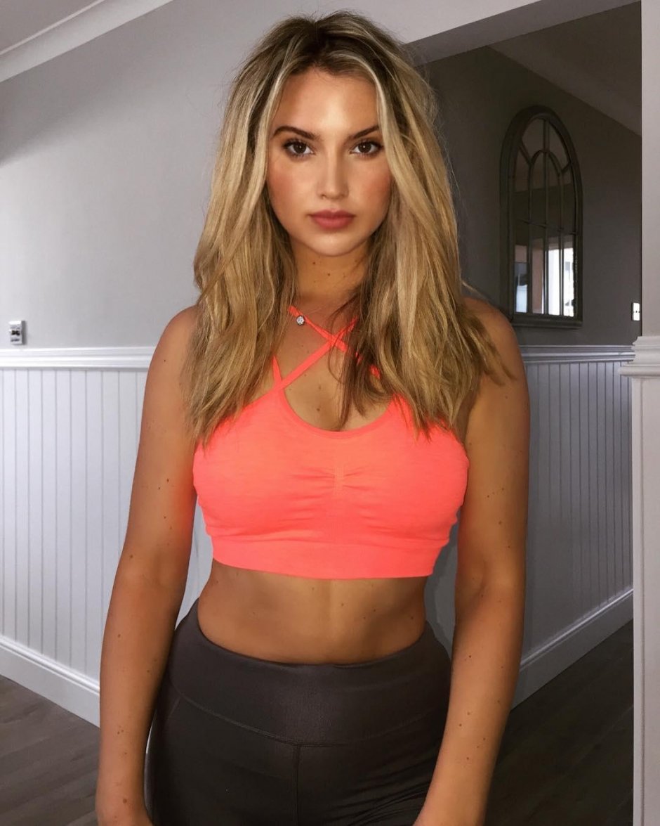 Lucy Robson in a swimsuit