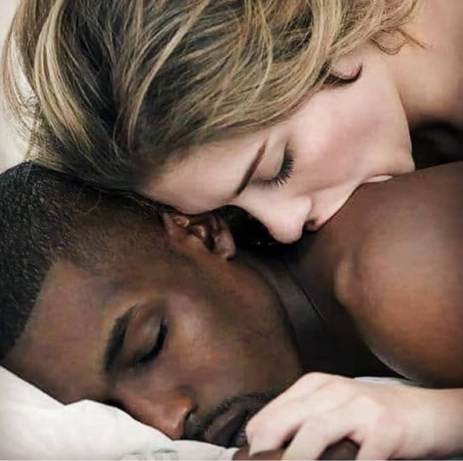 Interracial kiss