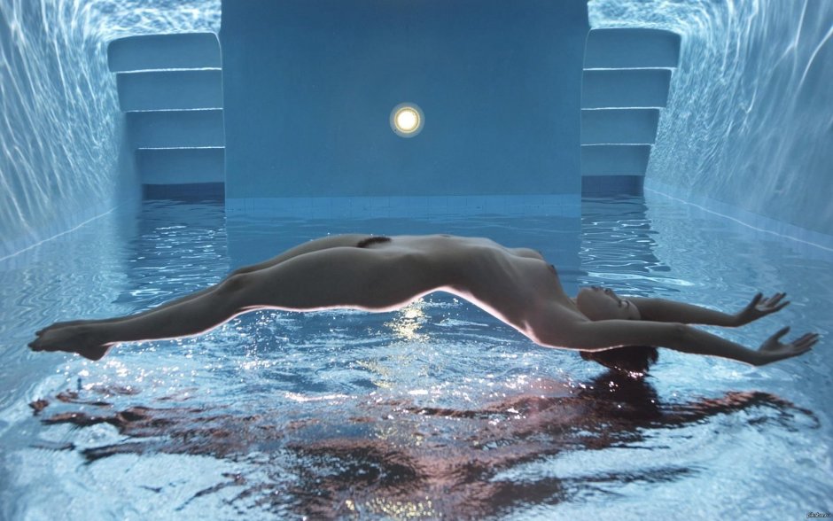Naked girls in water