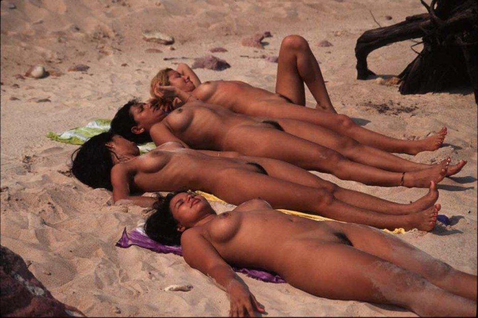 Brazilian nudists on the beach