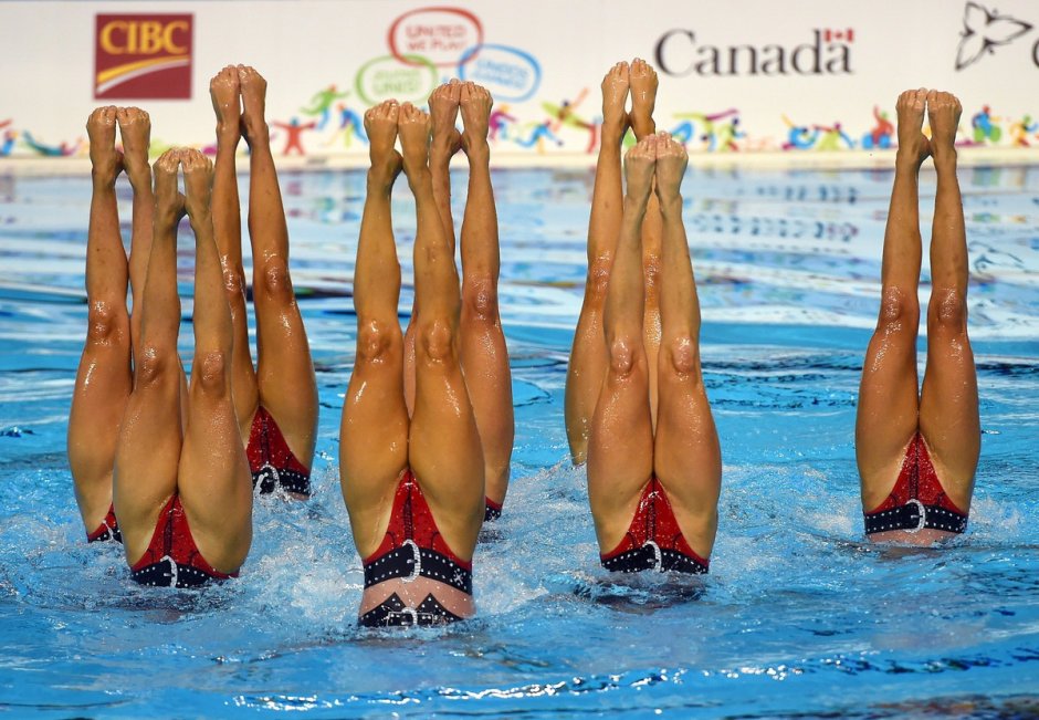Synchronous swimming of a girl