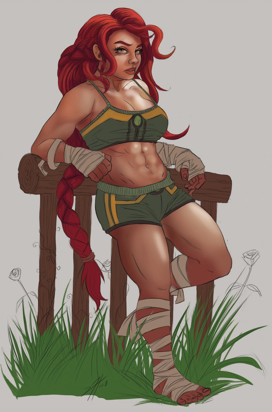 Anime girls with red tails