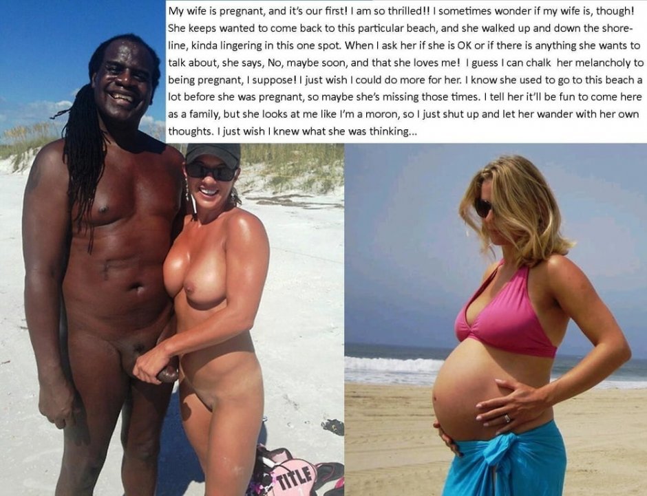 Naked pregnant women on the beach