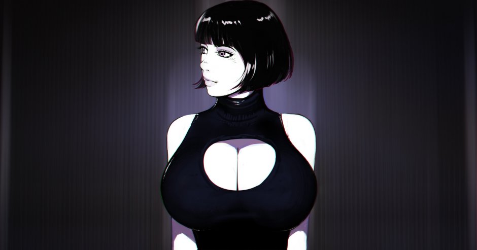 Girl with a square Big breasts
