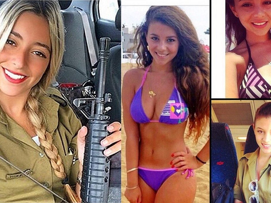 Girls of the Israeli army in swimsuits