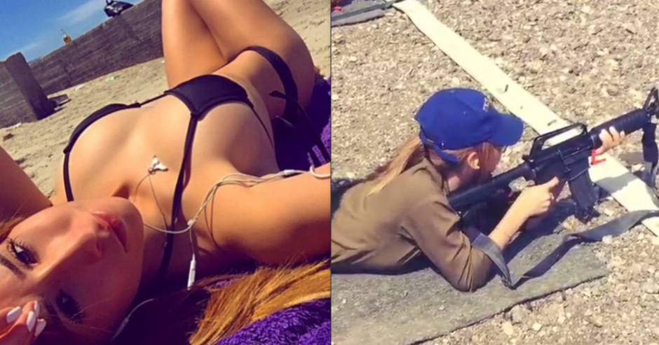 Girls of the Israeli army in thongs