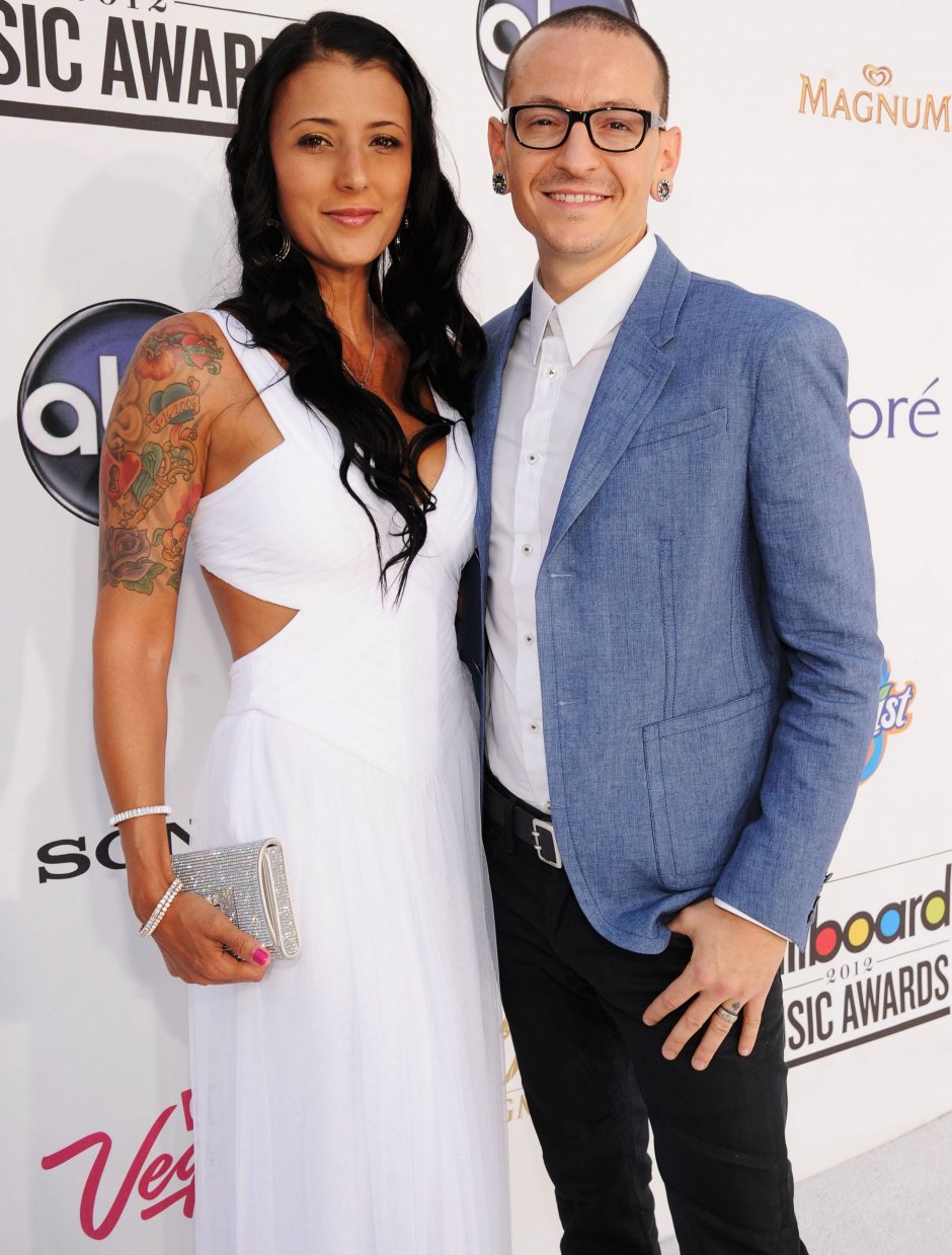 Chester Bennington with his wife