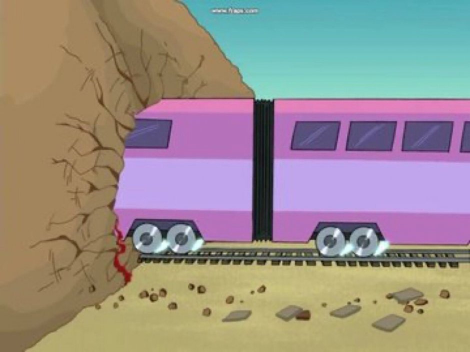 A train and tunnel