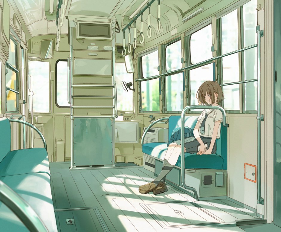 Anime girl on the train