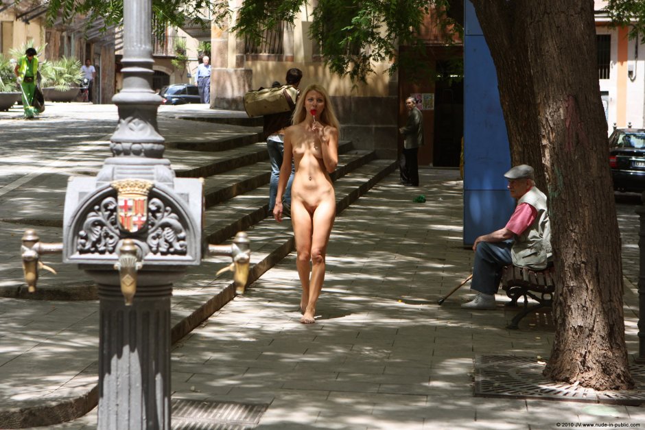 Naked on the streets of Barcelona