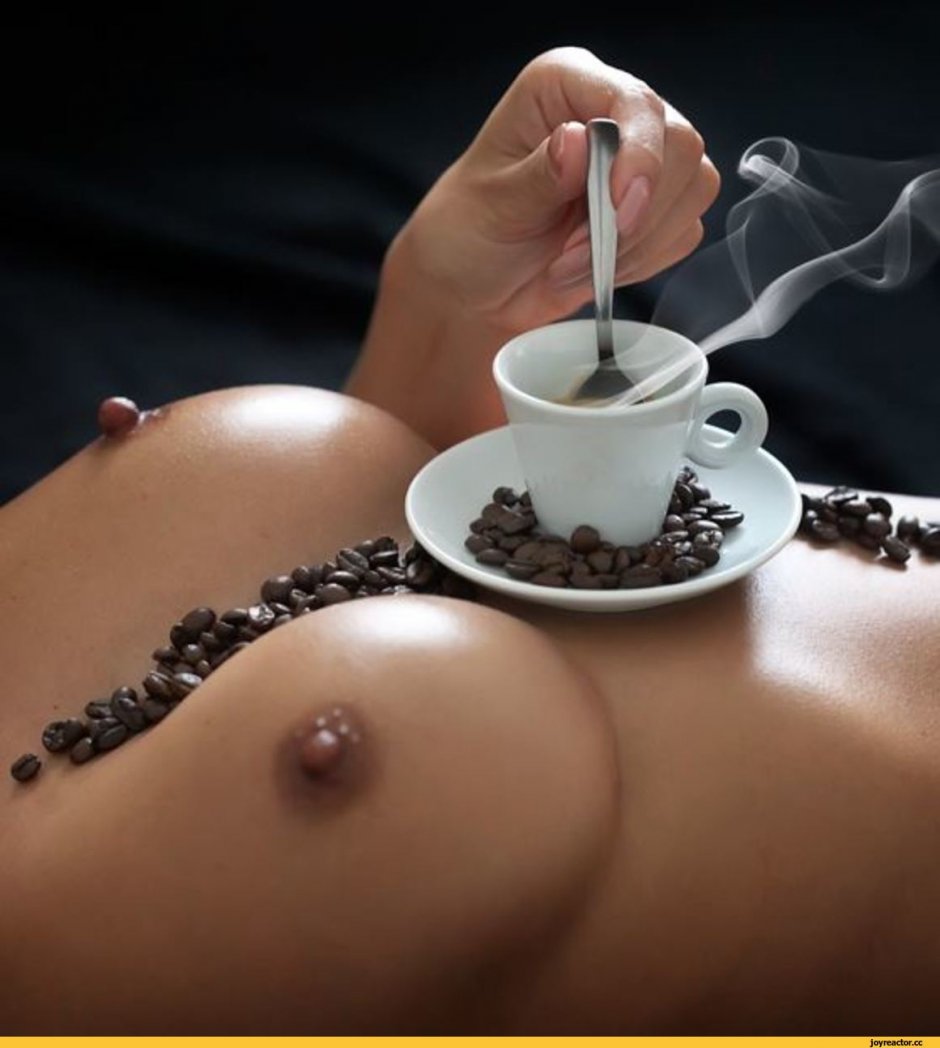 Erotic coffee in bed