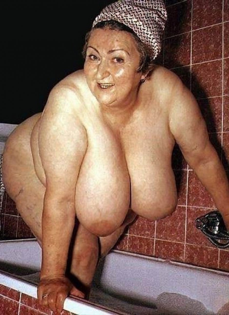 Huge boobs of old women