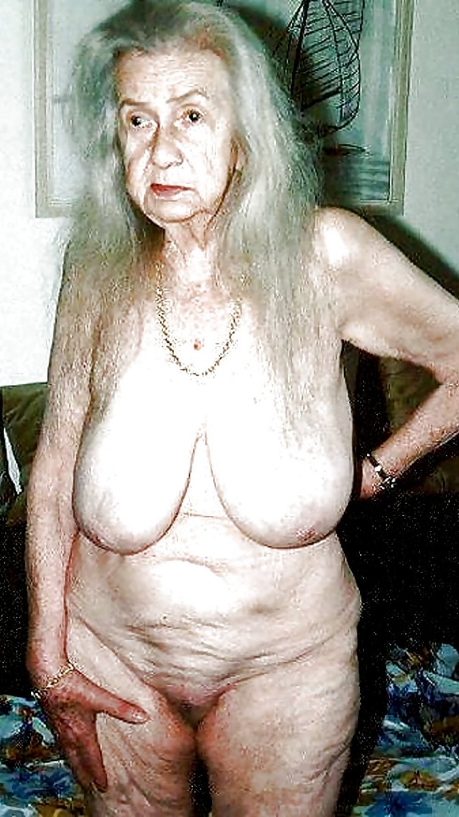 Wrinkled tits old women