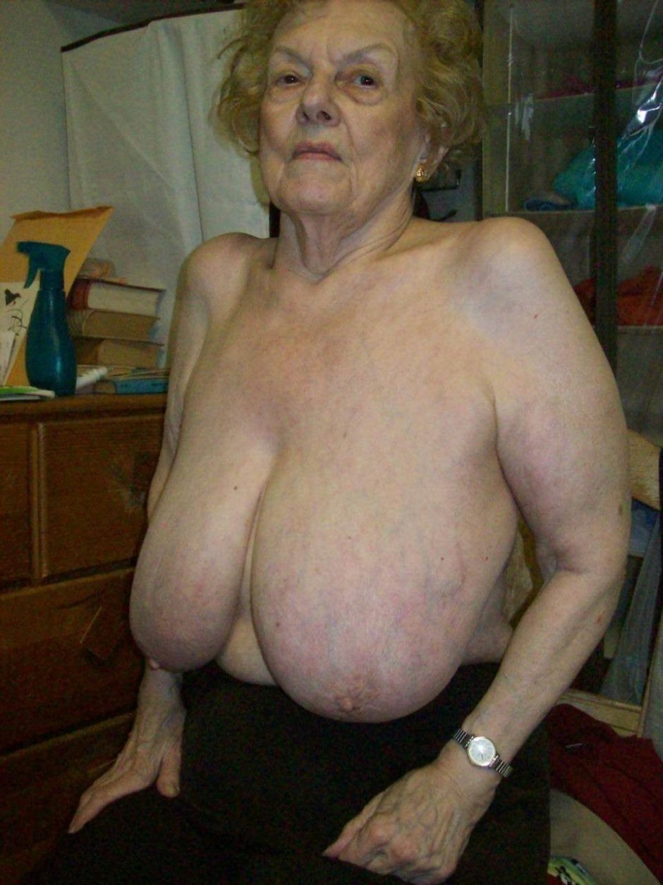 Old women with beautiful breasts