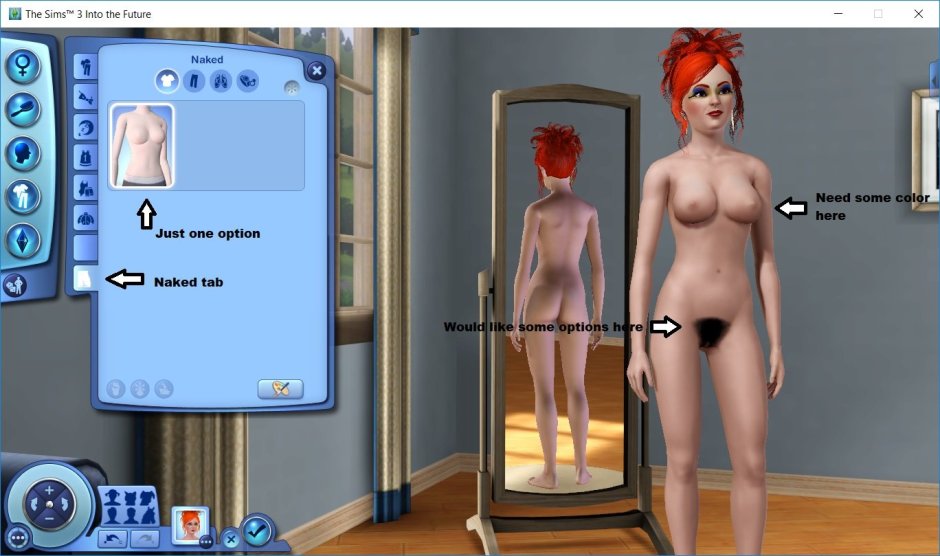 Sims mod on naked characters