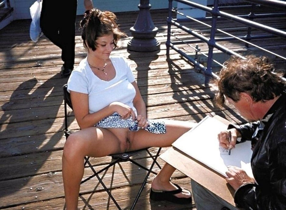 Wife without panties in public