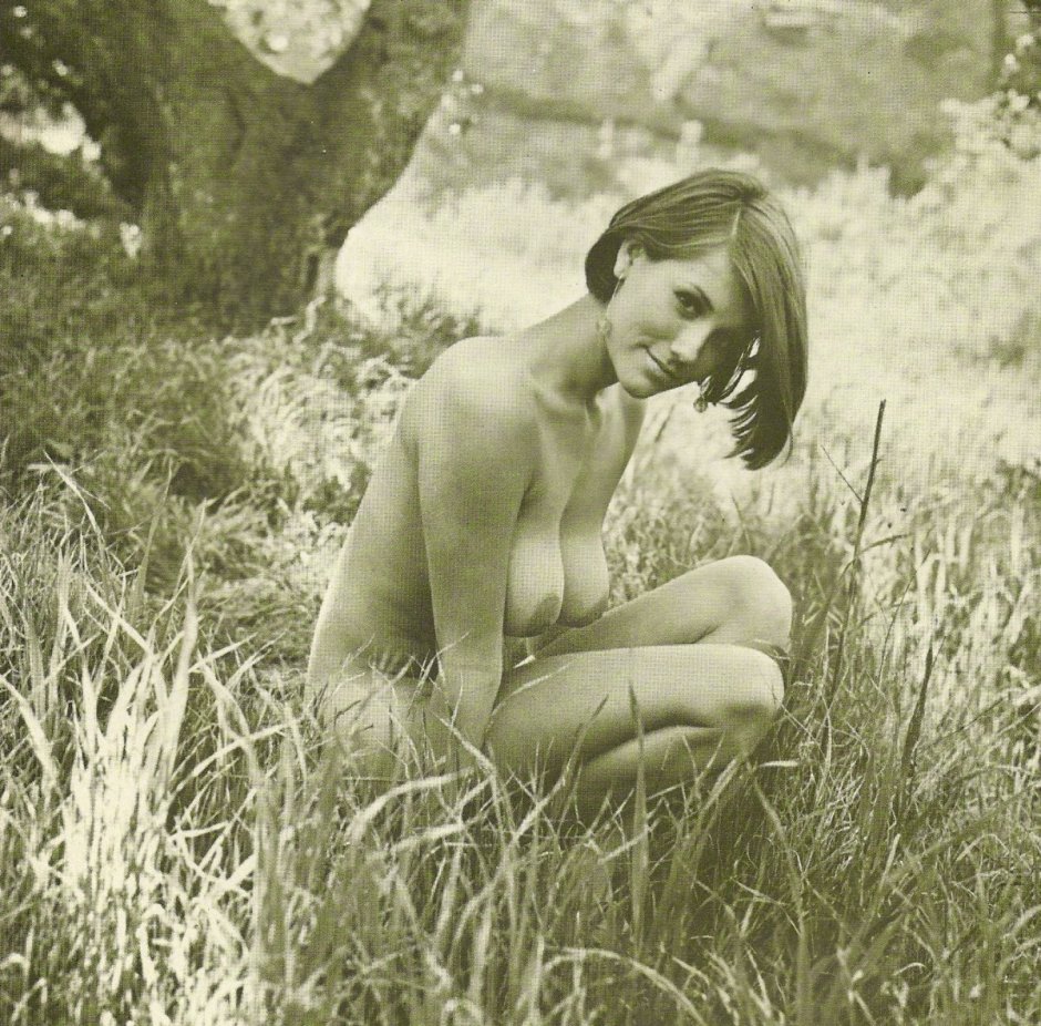 Young in nature nude retro