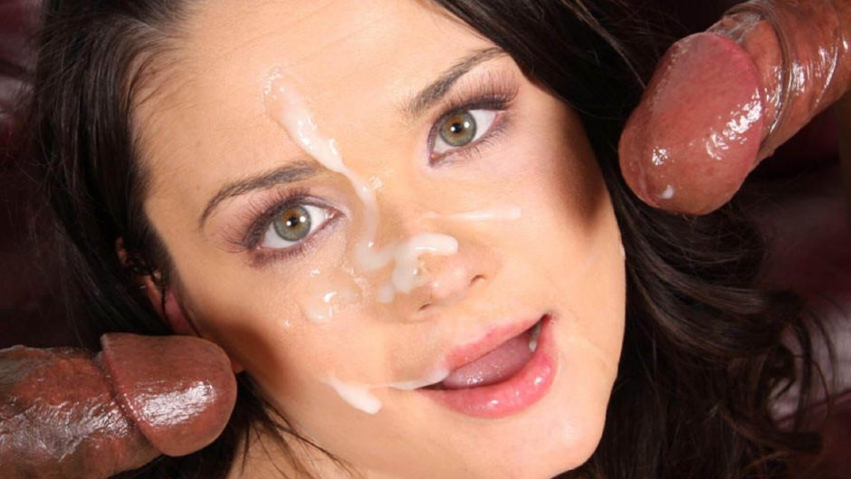 Beautiful brunettes cum on the face
