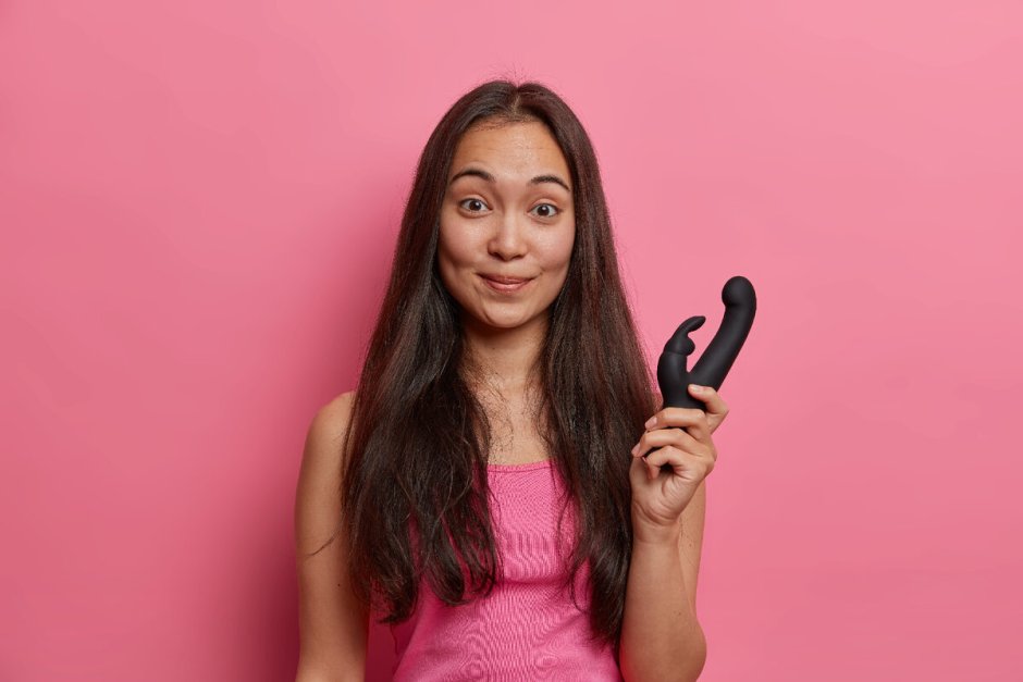 Girl with a dildo