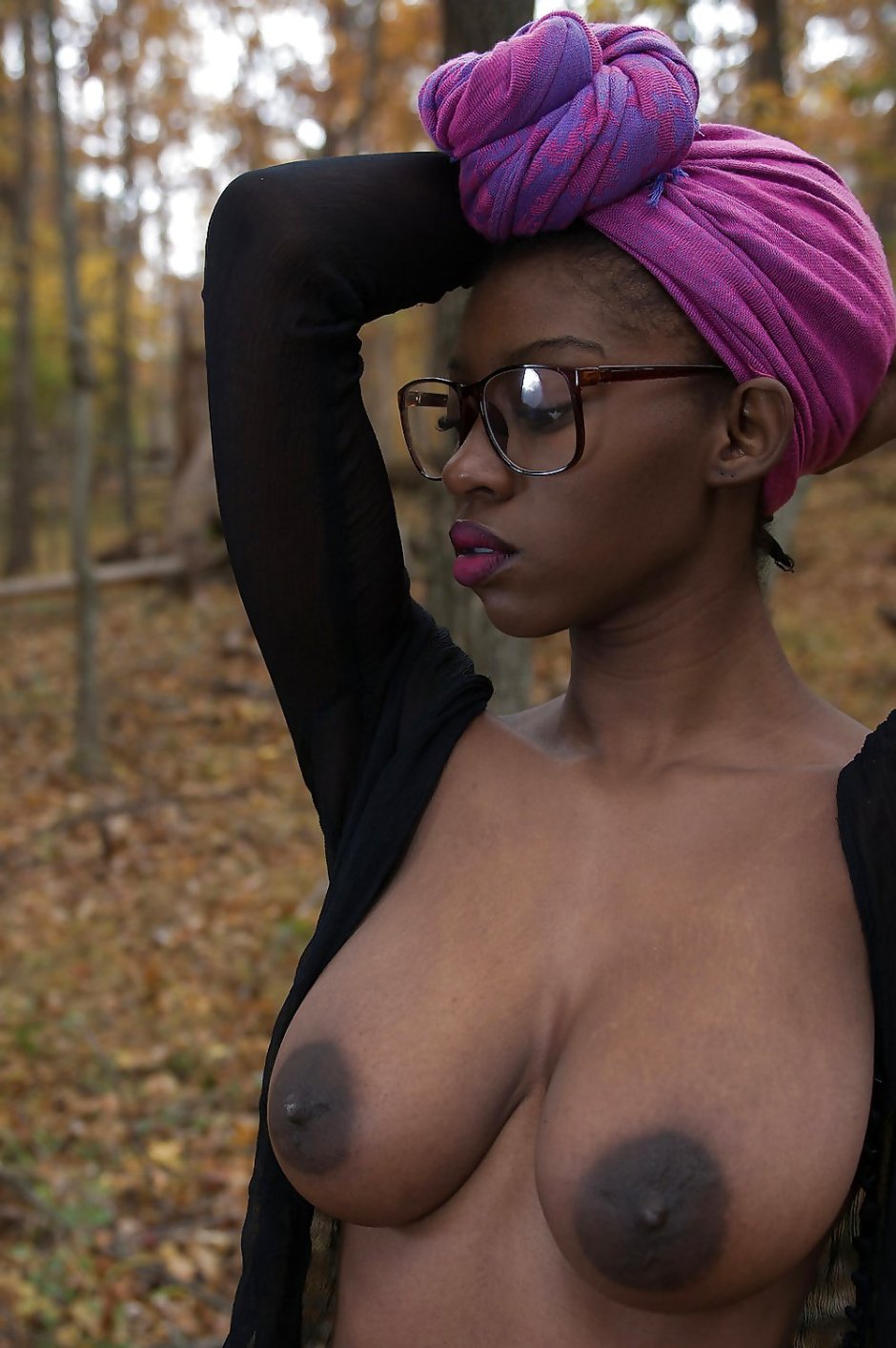 Big breasts with black nipples
