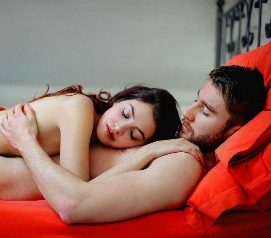 Romantic poses in bed