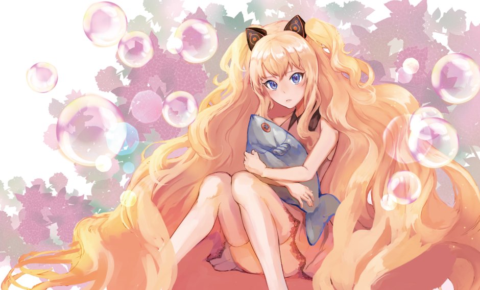 Anime blonde with blue eyes