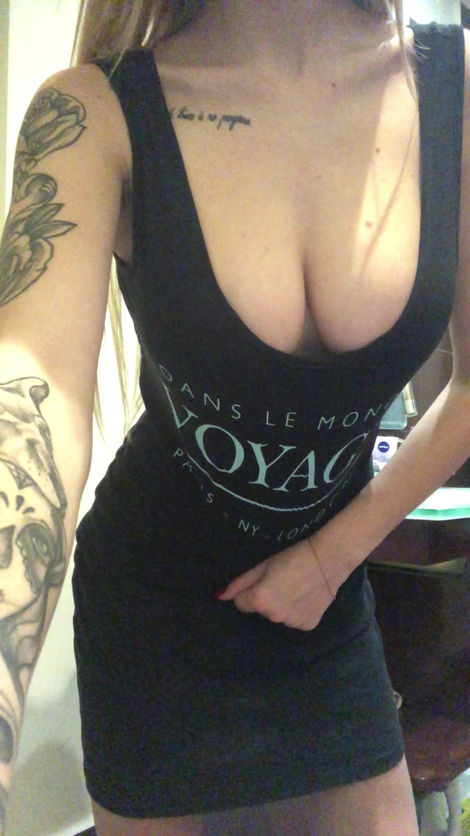 Drope boobs with piercing