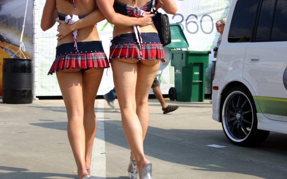 Girls in short skirts